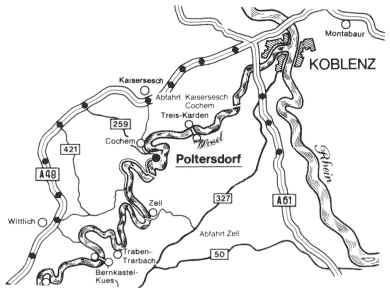 Anfahrt nach Poltersdorf